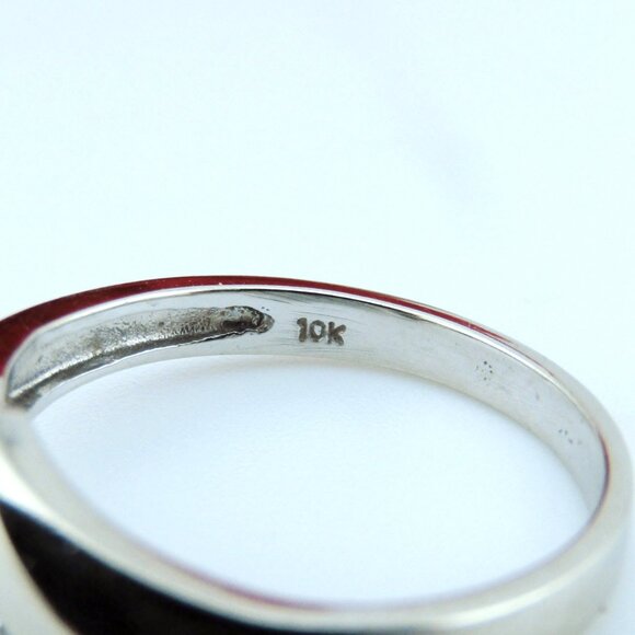 Natural Diamond Wedding Band Ring 10k White Gold Sz 5.25 Genuine Real - Picture 9 of 9